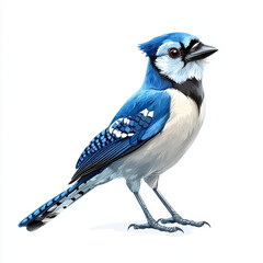 Obraz premium Blue Jay bird illustration with vibrant colors and detailed features