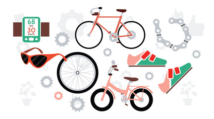 cyclist vector icon. collection of silhouettes of people cycling in different positions. bike, cycle, cyclist, ride, vector, bicycle, man, icon, people, illustration, woman, girl, boy, mountain