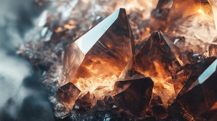 Fototapeta premium Stunning display of smoky quartz mineral crystals