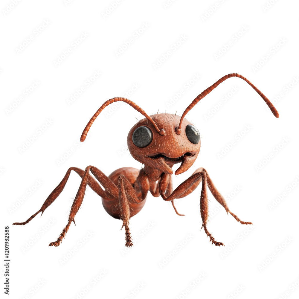 Aufkleber a digitally rendered image showcases a detailed close up of a red ant against a plain white backgrou