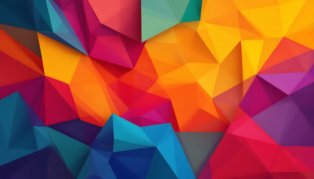 Abstract layered shapes background with vibrant primary colors, overlapping geometric forms representing bold and dynamic design.