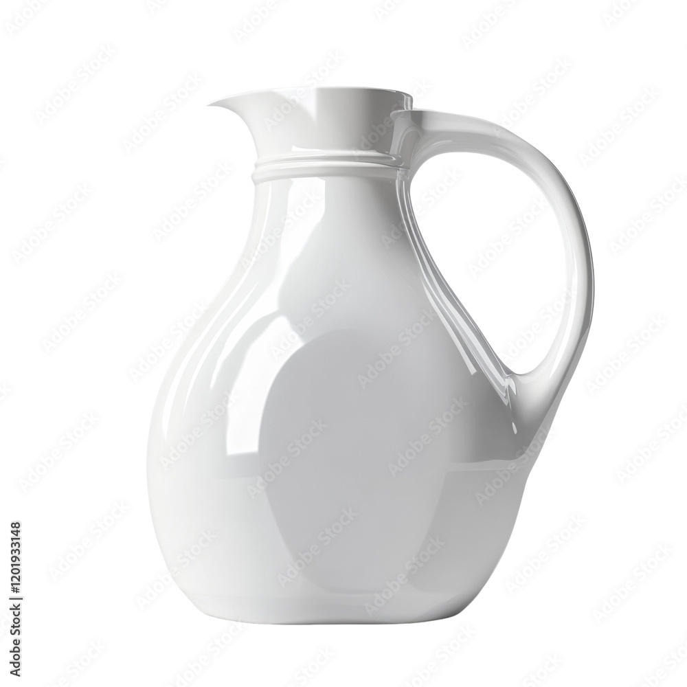 Aufkleber a sleek white ceramic pitcher with a simple design is showcased against a neutral backdrop.