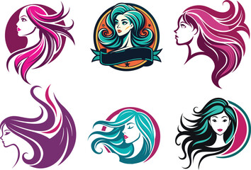 hair beauty logo vector illustration