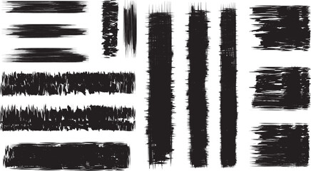 Black brush strock set 