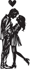 Romantic love couples vector silhouettes for valentines day , valentines day 