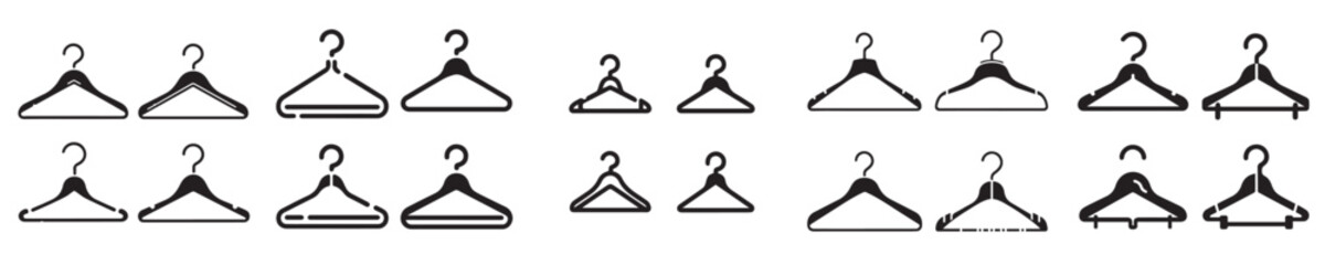 hanger silhouette vector set