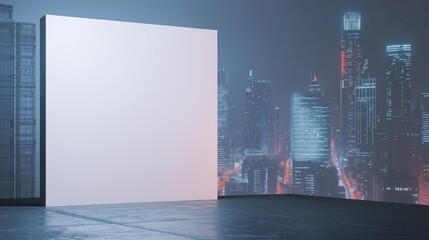Modern urban backdrop with empty white space