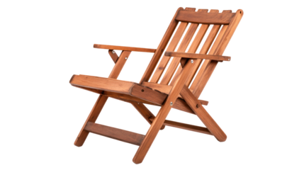 A beautifully crafted wooden folding chair ideal for relaxation in gardens, patios, or porches. Perfect for outdoor lounging and enjoying nature.