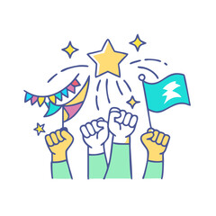 victory celebration icon, victory celebration vector illustration-simple illustration of victory celebration, perfect for victory celebration logos and icons