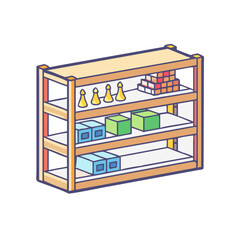 board game storage shelf icon, board game storage shelf vector illustration-simple illustration of board game storage shelf, perfect for board game storage shelf logos and icons