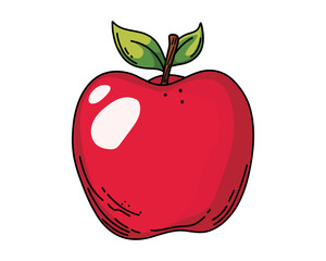 Apple isolated on white background, vector illustration