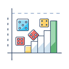 dice results chart icon, dice results chart vector illustration-simple illustration of dice results chart, perfect for dice results chart logos and icons