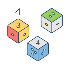 dice with numbers icon, dice with numbers vector illustration-simple illustration of dice with numbers, perfect for dice with numbers logos and icons