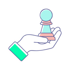 game piece in hand icon, game piece in hand vector illustration-simple illustration of game piece in hand, perfect for game piece in hand logos and icons