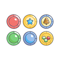 game token color set icon, game token color set vector illustration-simple illustration of game token color set, perfect for game token color set logos and icons