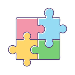 Fototapeta premium jigsaw puzzle piece icon, jigsaw puzzle piece vector illustration-simple illustration of jigsaw puzzle piece, perfect for jigsaw puzzle piece logos and icons