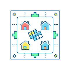 monopoly board with houses icon, monopoly board with houses vector illustration-simple illustration of monopoly board with houses, perfect for monopoly board with houses logos and icons