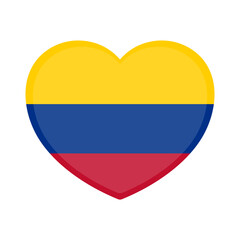 Fototapeta premium Colombia heart badge icon. Colombia national flag button. Vector illustration