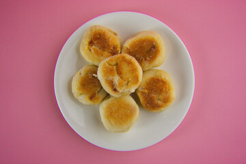 Top view photo of Mung Bean Bakpia Pathok on white plate
