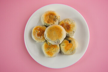 Bakpia Pathok filled with purple sweet potato, a traditional food typical of Yogyakarta