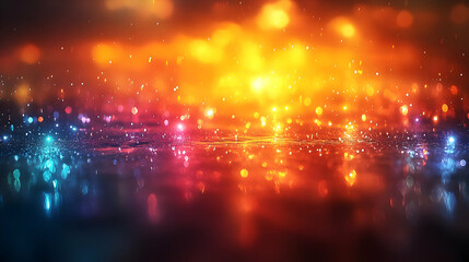 Obraz premium Vibrant Colorful Glow with Sparkling Lights and Bokeh Effects