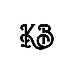 KB monogram logo design letter text name symbol monochrome logotype alphabet character simple logo