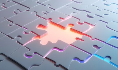 Glowing puzzle piece missing from the puzzle.