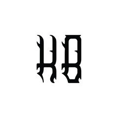 KB monogram logo design letter text name symbol monochrome logotype alphabet character simple logo
