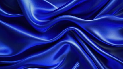 Obraz premium Abstract Blue Silk Drapery with Luxurious Folds and Shimmering Texture