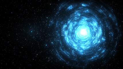 Obraz premium Abstract Cosmic Vortex of Blue Light and Stars