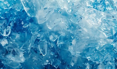 Obraz premium Frozen, crystalline ice textures blending into a cool-toned abstract background