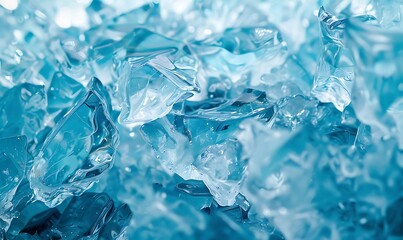 Abstract icy textures with sharp, cold surfaces and cool color tones