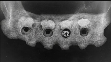 Dental X-ray Jawbone implants, post-surgery