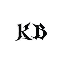 KB monogram logo design letter text name symbol monochrome logotype alphabet character simple logo