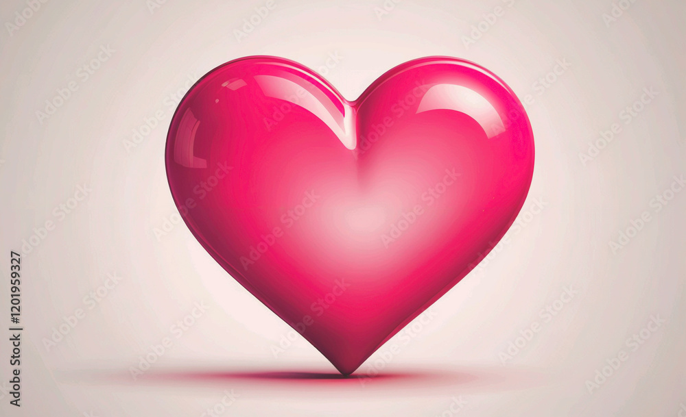 Poster a heart made of glass is pink in color. it is the color of love and affection. the heart is placed o