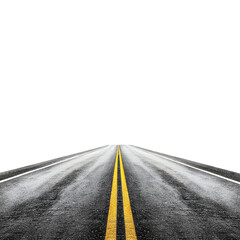 Deserted road isolate image of abandonment urban setting distant view journey reflection