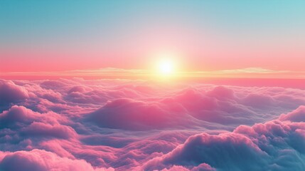 Serene sunrise above vibrant clouds