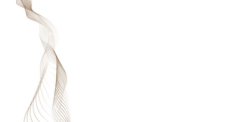 Abstract wavy white and brown curved lines on transparent background. modern and curved futuristic line stripe pattern on white background, White wave curve lines banner vector background. 