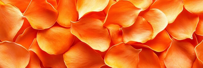 Orange Flower Petals Background - Close-up shot of many vibrant orange flower petals, perfect for backgrounds or textures.