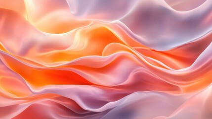 Obraz premium Vibrant Swirling Waves of Color: A Stunning Abstract Background in Fluid Orange and Pink Hues to Inspire Creativity and Design.