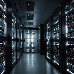 server rooms,room with servers,data center,,server rack with servers,server rack with cables,server rack in a data center	