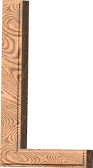 Wooden Letter L 3d on a transparent background