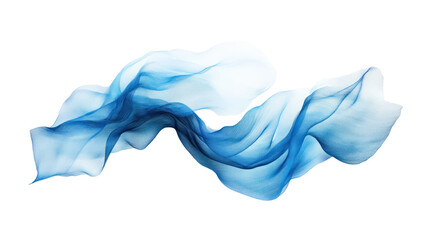 A beautiful flow of translucent blue fabric waves, creating a calming and serene effect, perfect for backgrounds or artistic designs.