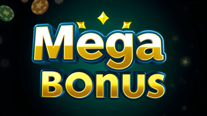 Need a 3d logo for "Mega Bonus". It's an in-game property that offers Bigger bonuses to rummy players. Generative AI