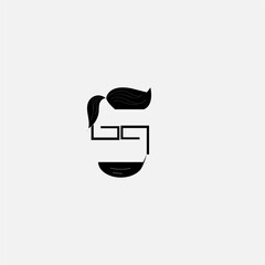 Abstract barber shop logo, hair style