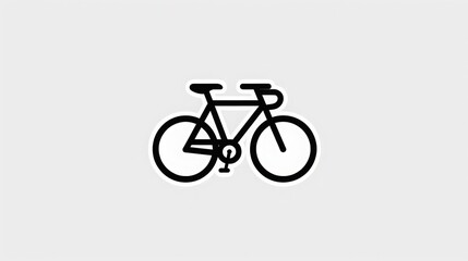 Minimalist Bicycle Icon: A clean, simple line drawing of a fixed-gear bicycle, perfect for minimalist designs and cycling-related projects. 