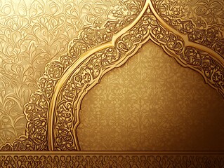 Ornate Golden Archway With Intricate Floral Designs