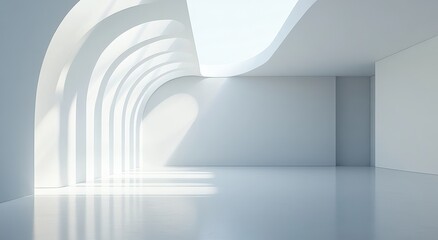 Bright and Airy Modern Interior with Soft Curved Lines, Natural Light Streaming, and Minimalist Design for Creative Spaces and Contemporary Architecture