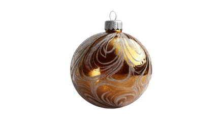 A beautifully designed gold and cream ornament, perfect for holiday decorations, capturing the essence of festive cheer and elegance.