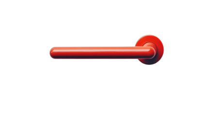 A vibrant, modern, red handle against a sleek background, exemplifying contemporary design suitable for various creative projects.